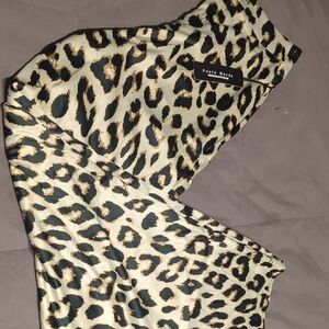 Haute Monde Leopard Print Pants - Black and Cream